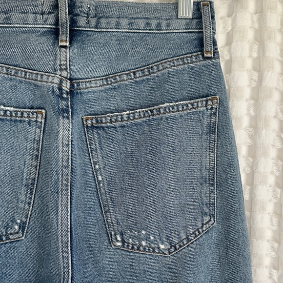 Agolde Denim Straight Leg High Waisted Distressed Jeans 25 Organic Cotton - Picture 14 of 17